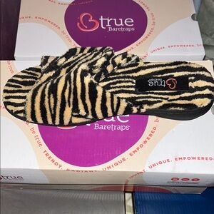 Be True Baretraps Zebra Print Slippers